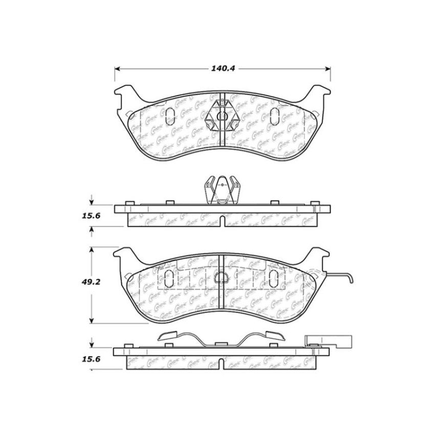 CENTRIC PARTS 301.06900 Centric Premium Ceramic Brake Pads with Shims and Hardware