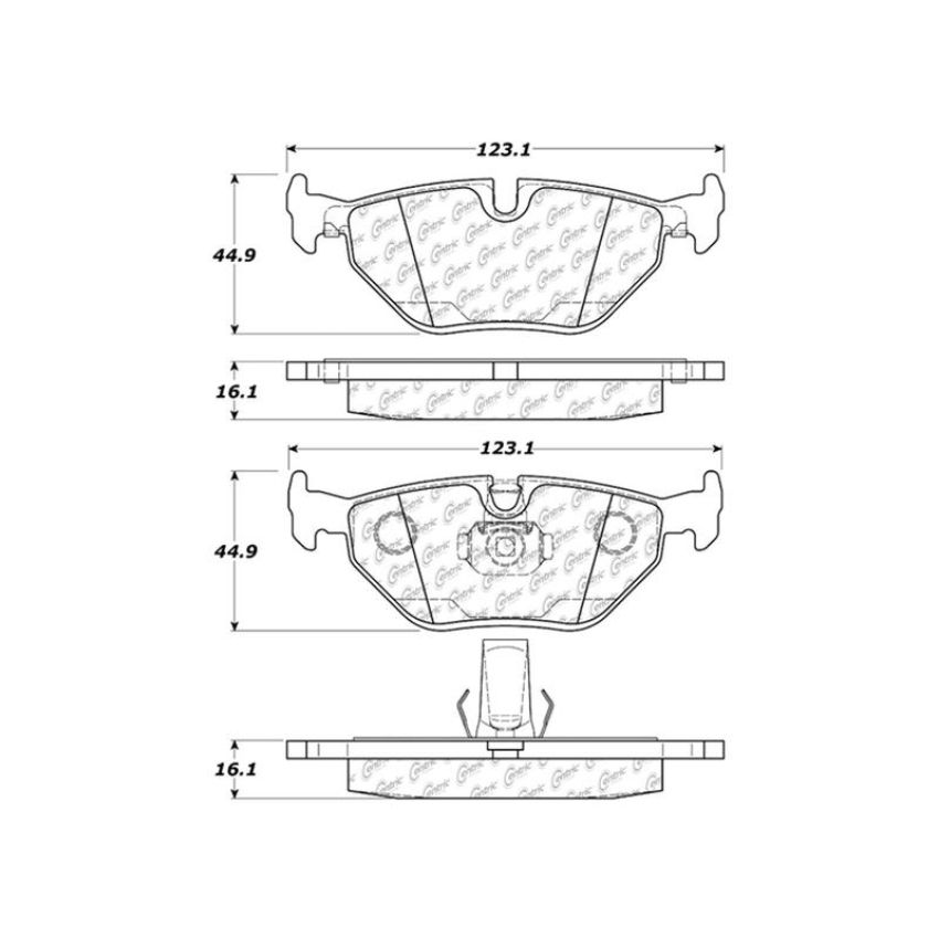 CENTRIC PARTS 301.06921 Centric Premium Ceramic Brake Pads with Shims and Hardware