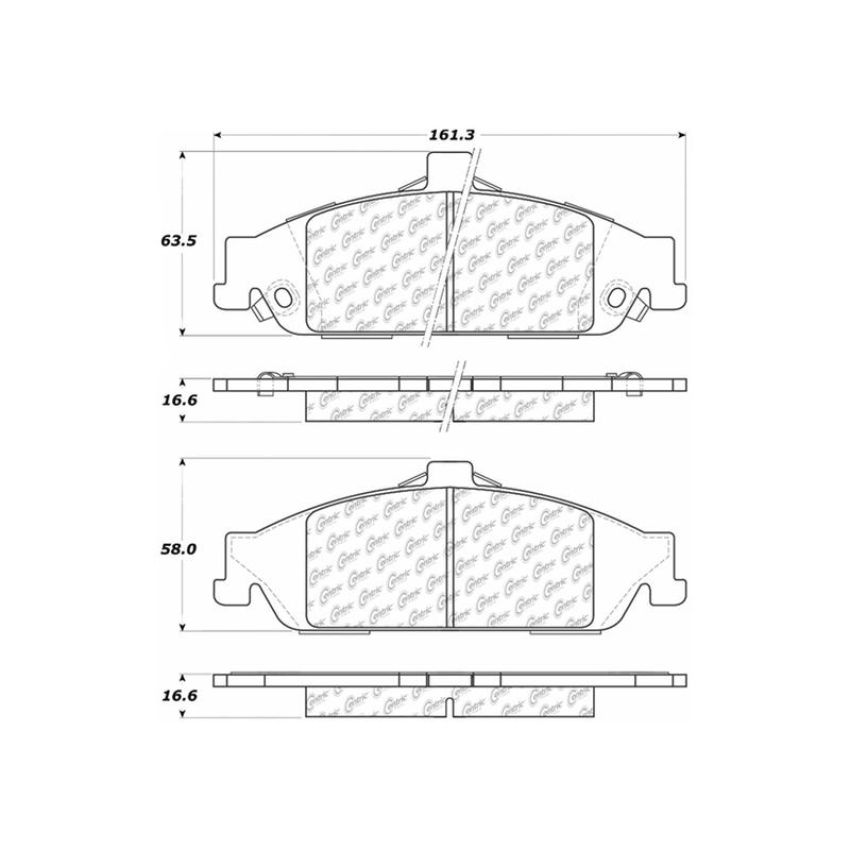 CENTRIC PARTS 301.07270 Centric Premium Ceramic Brake Pads with Shims and Hardware