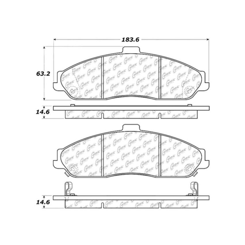 CENTRIC PARTS 301.07310 Centric Premium Ceramic Brake Pads with Shims and Hardware