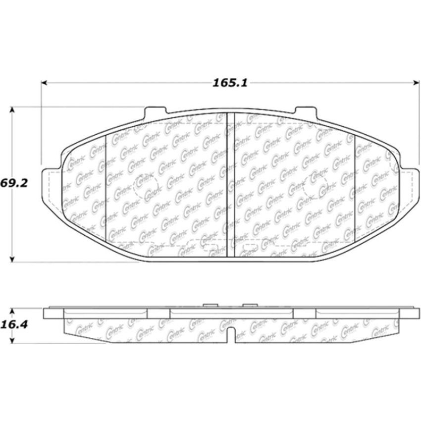 CENTRIC PARTS 301.07480 Centric Premium Ceramic Brake Pads with Shims and Hardware