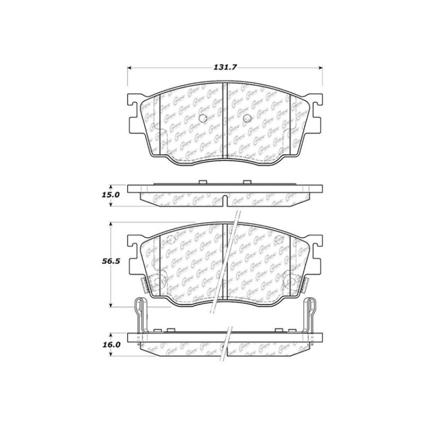 CENTRIC PARTS 301.07550 Centric Premium Ceramic Brake Pads with Shims and Hardware