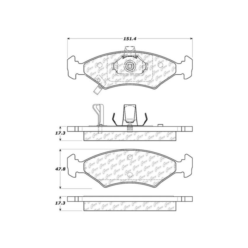 CENTRIC PARTS 301.07660 Centric Premium Ceramic Brake Pads with Shims and Hardware