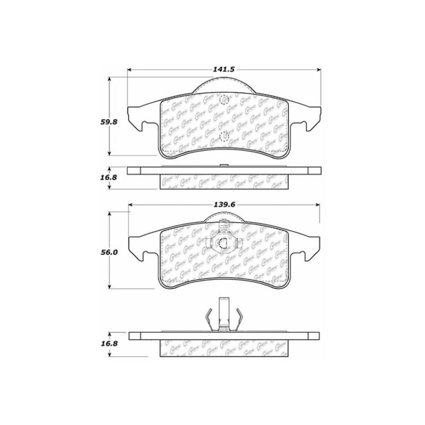 CENTRIC PARTS 301.07910 Centric Premium Ceramic Brake Pads with Shims and Hardware