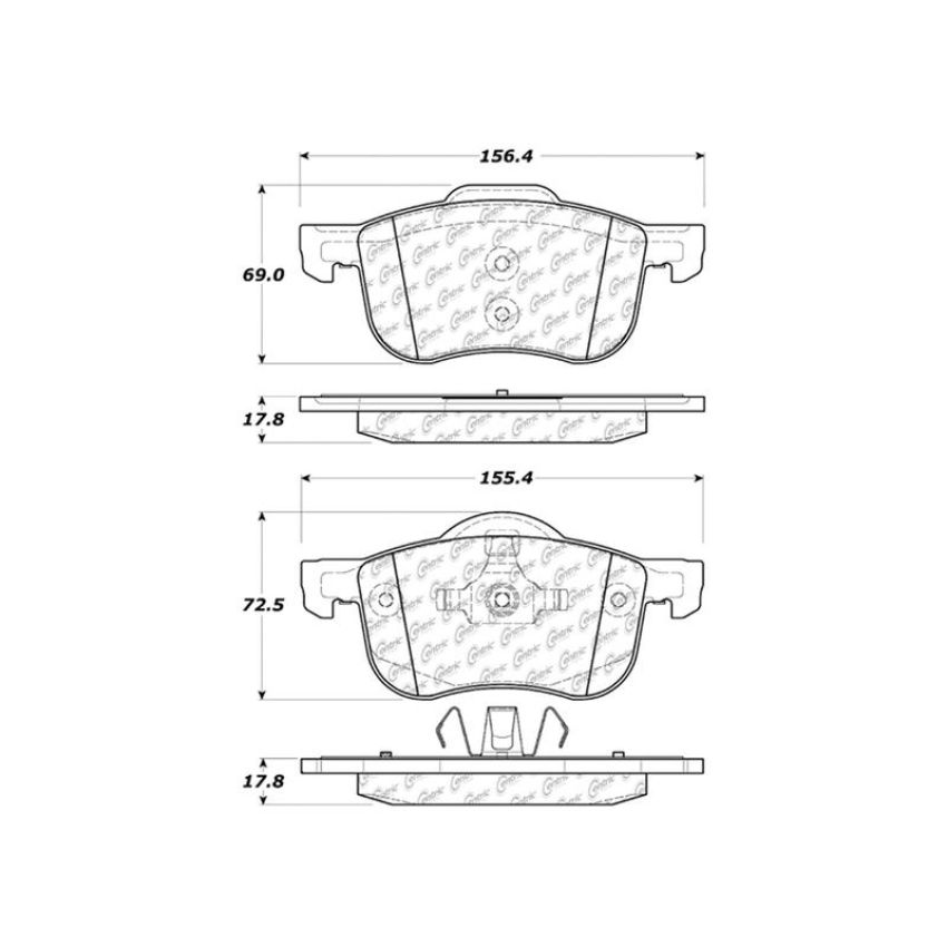 CENTRIC PARTS 301.07940 Centric Premium Ceramic Brake Pads with Shims and Hardware