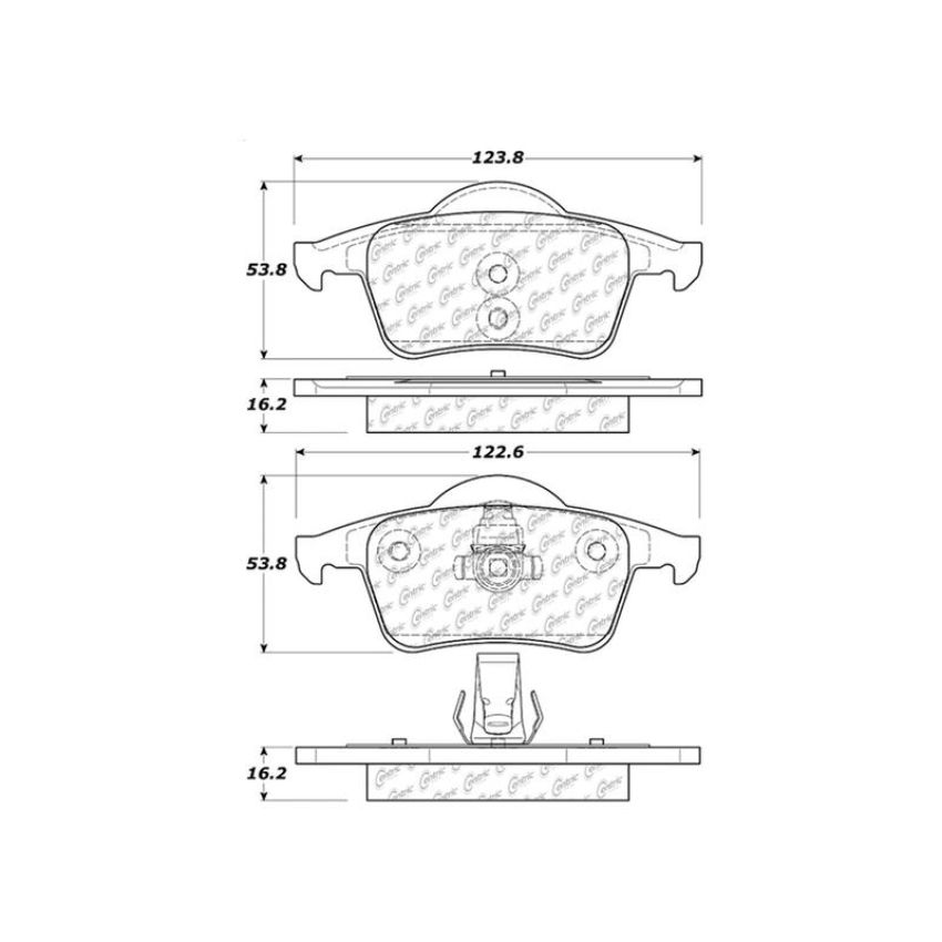 CENTRIC PARTS 301.07950 Centric Premium Ceramic Brake Pads with Shims and Hardware