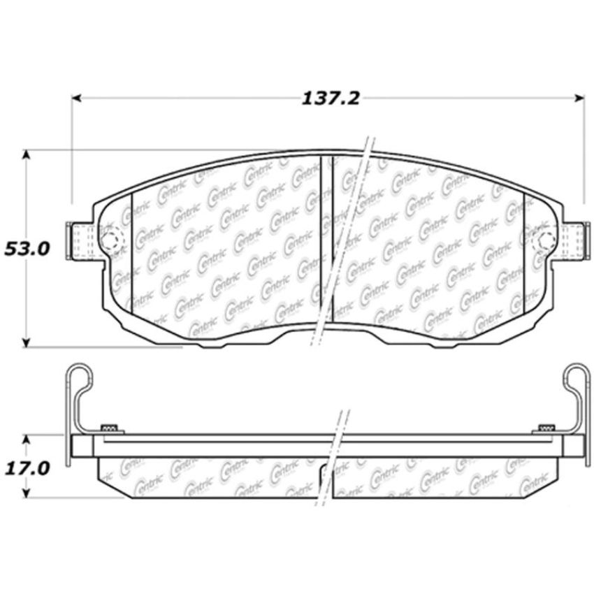CENTRIC PARTS 301.08150 Centric Premium Ceramic Brake Pads with Shims and Hardware