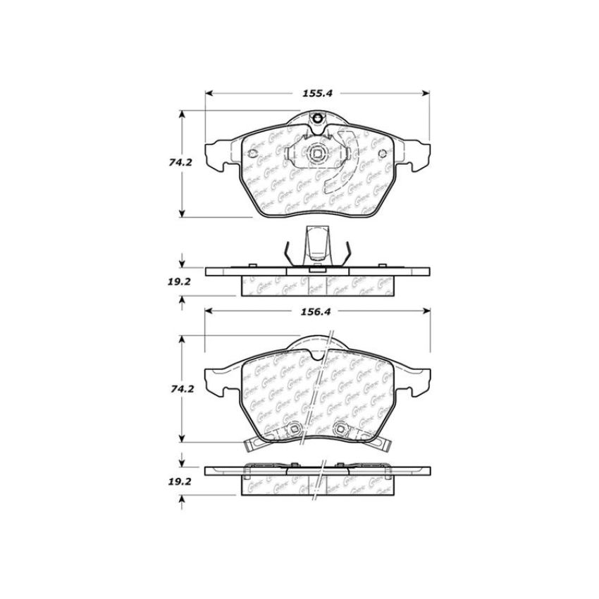 CENTRIC PARTS 301.08190 Centric Premium Ceramic Brake Pads with Shims and Hardware