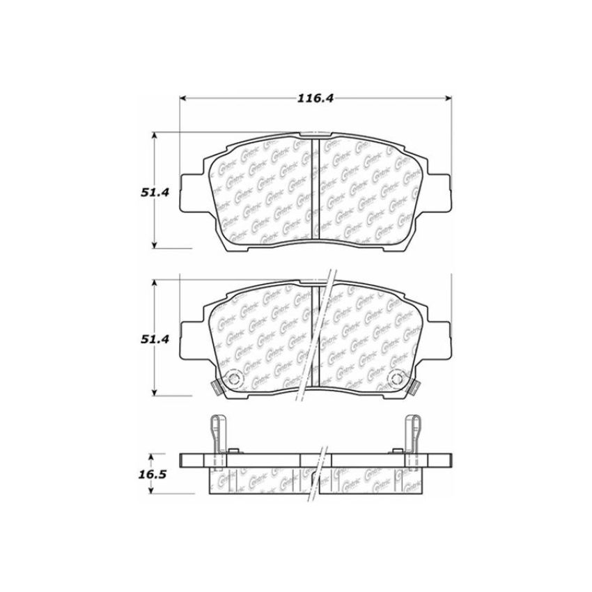 CENTRIC PARTS 301.08220 Centric Premium Ceramic Brake Pads with Shims and Hardware