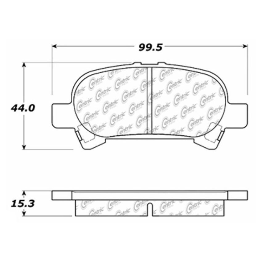 CENTRIC PARTS 301.08280 Centric Premium Ceramic Brake Pads with Shims and Hardware
