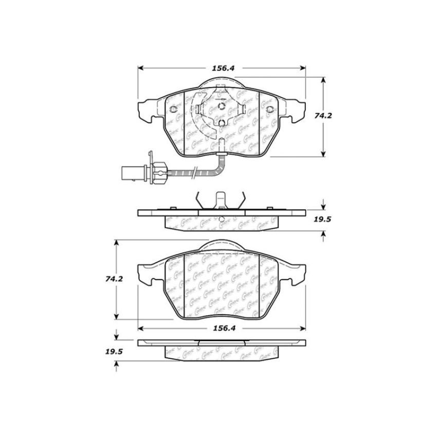 CENTRIC PARTS 301.08400 Centric Premium Ceramic Brake Pads with Shims and Hardware