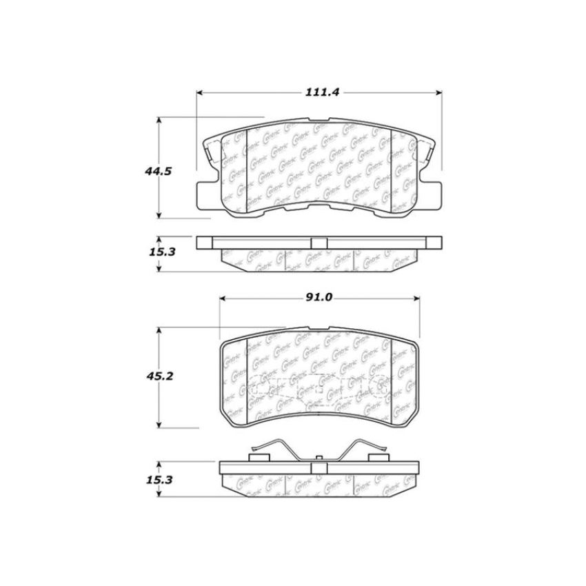 CENTRIC PARTS 301.08680 Centric Premium Ceramic Brake Pads with Shims and Hardware