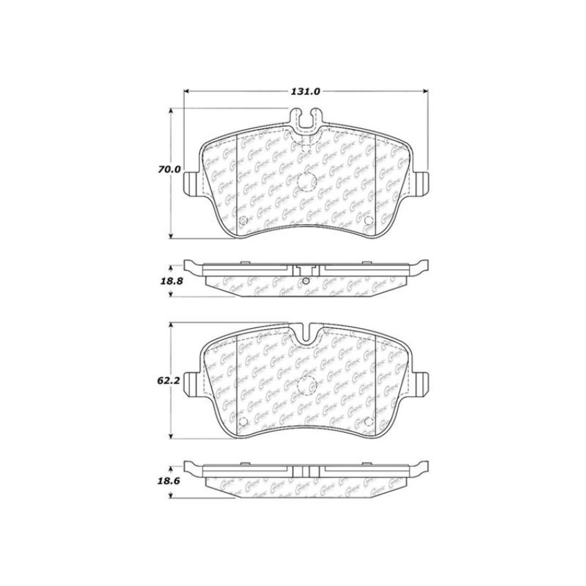 CENTRIC PARTS 301.08720 Centric Premium Ceramic Brake Pads with Shims and Hardware