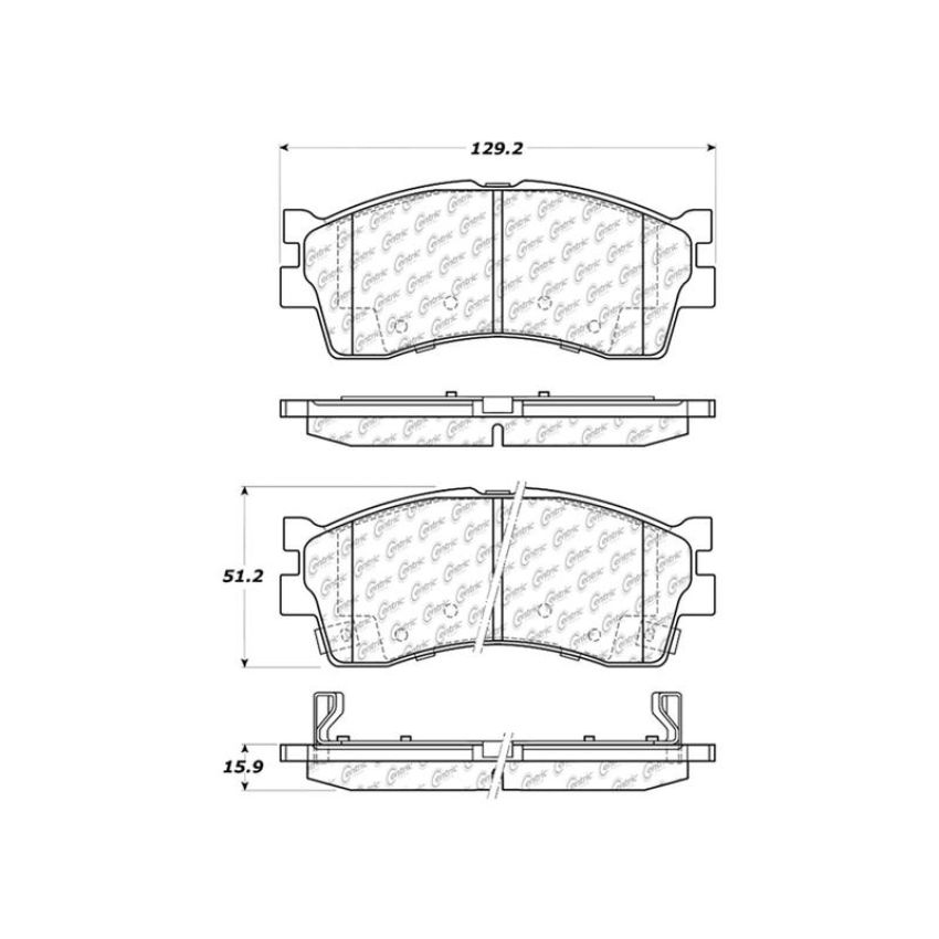 CENTRIC PARTS 301.08890 Centric Premium Ceramic Brake Pads with Shims and Hardware