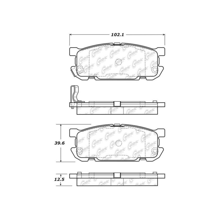 CENTRIC PARTS 301.08910 Centric Premium Ceramic Brake Pads with Shims and Hardware