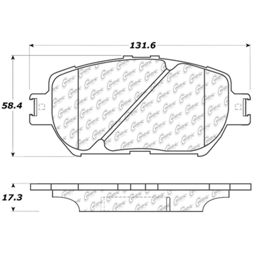 CENTRIC PARTS 301.09080 Centric Premium Ceramic Brake Pads with Shims and Hardware