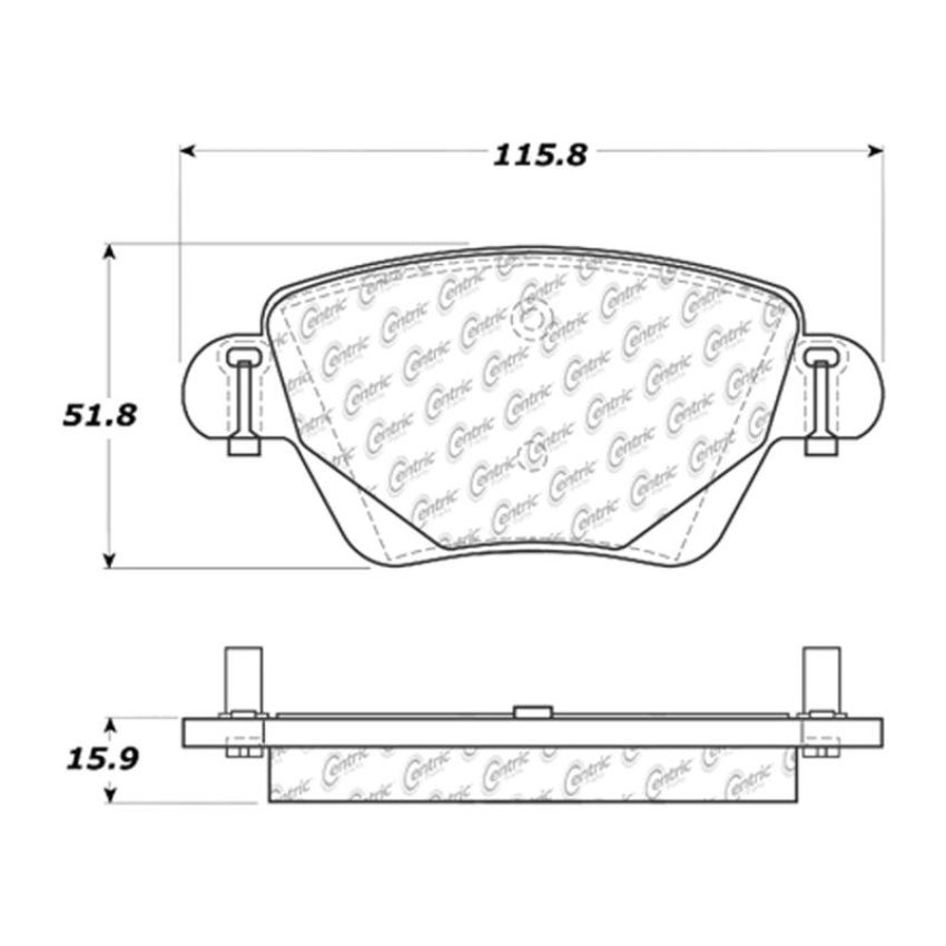 CENTRIC PARTS 301.09110 Centric Premium Ceramic Brake Pads with Shims