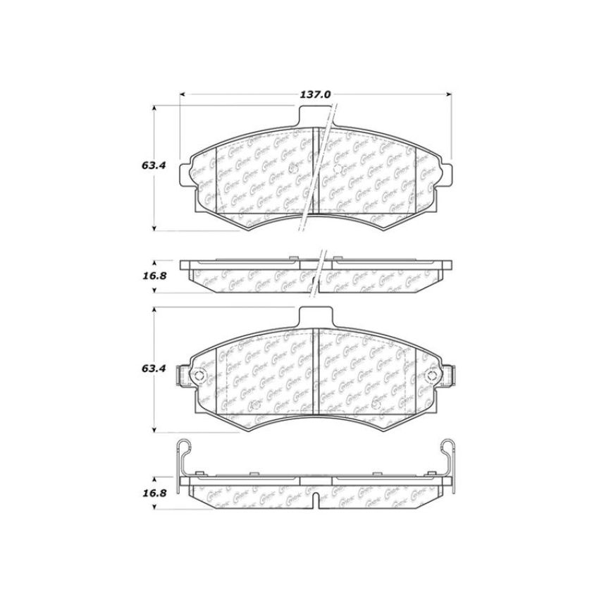 CENTRIC PARTS 301.09410 Centric Premium Ceramic Brake Pads with Shims and Hardware
