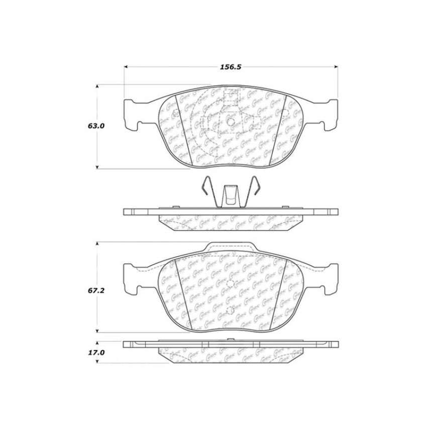 CENTRIC PARTS 301.09700 Centric Premium Ceramic Brake Pads with Shims and Hardware