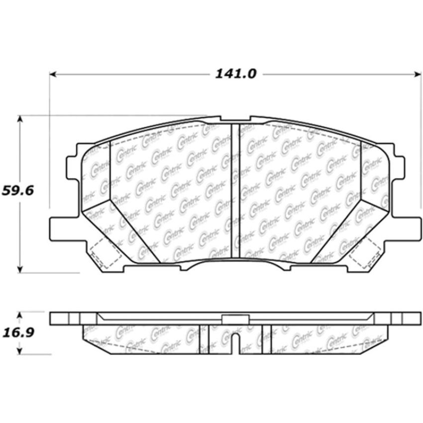 CENTRIC PARTS 301.10050 Centric Premium Ceramic Brake Pads with Shims and Hardware