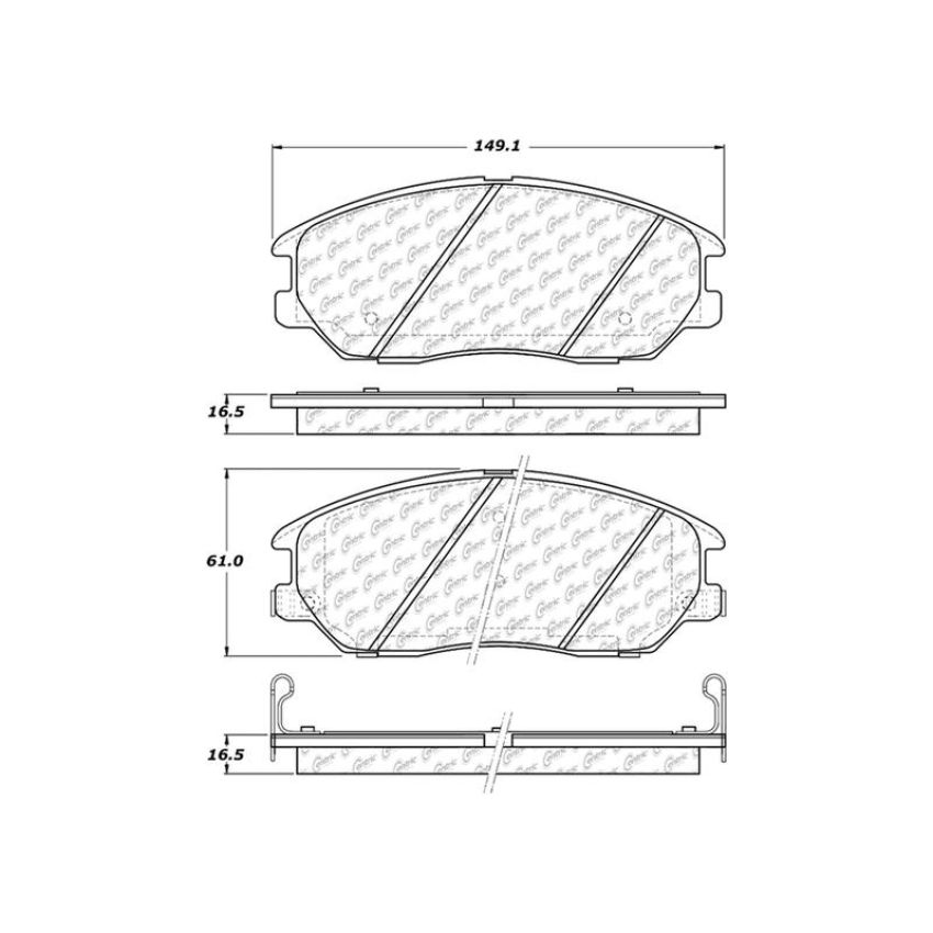 CENTRIC PARTS 301.10130 Centric Premium Ceramic Brake Pads with Shims and Hardware