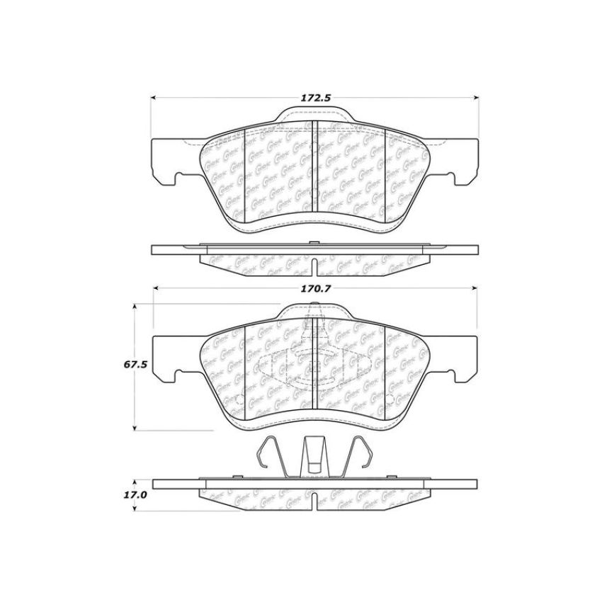 CENTRIC PARTS 301.10471 Centric Premium Ceramic Brake Pads with Shims and Hardware
