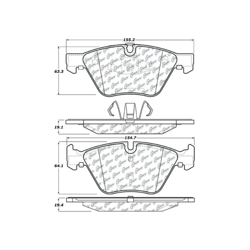 CENTRIC PARTS 301.10611 Centric Premium Ceramic Brake Pads with Shims and Hardware