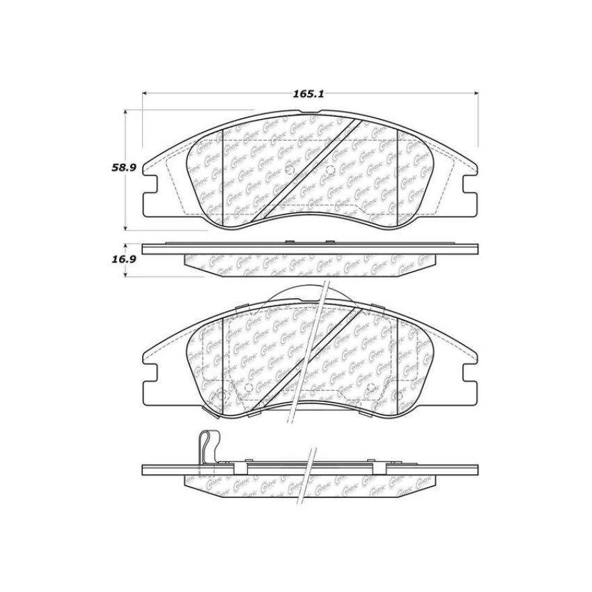 CENTRIC PARTS 301.10740 Centric Premium Ceramic Brake Pads with Shims and Hardware