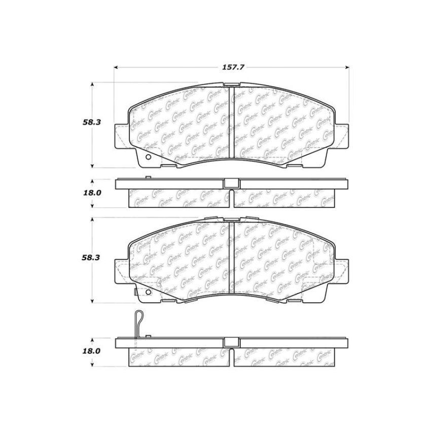CENTRIC PARTS 301.11020 Centric Premium Ceramic Brake Pads with Shims and Hardware