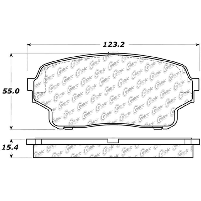 CENTRIC PARTS 301.11050 Centric Premium Ceramic Brake Pads with Shims and Hardware
