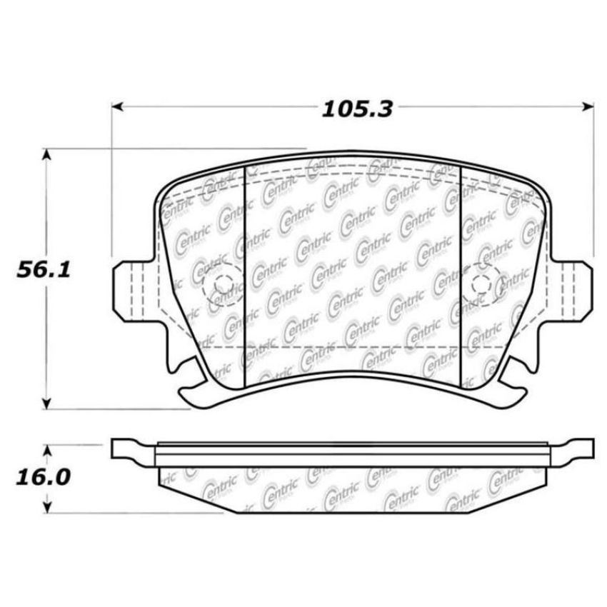 CENTRIC PARTS 301.11080 Centric Premium Ceramic Brake Pads with Shims and Hardware
