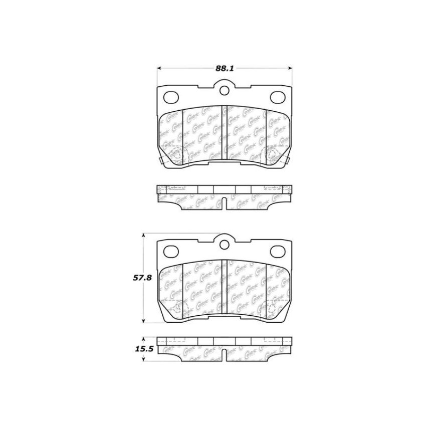 CENTRIC PARTS 301.11130 Centric Premium Ceramic Brake Pads with Shims and Hardware