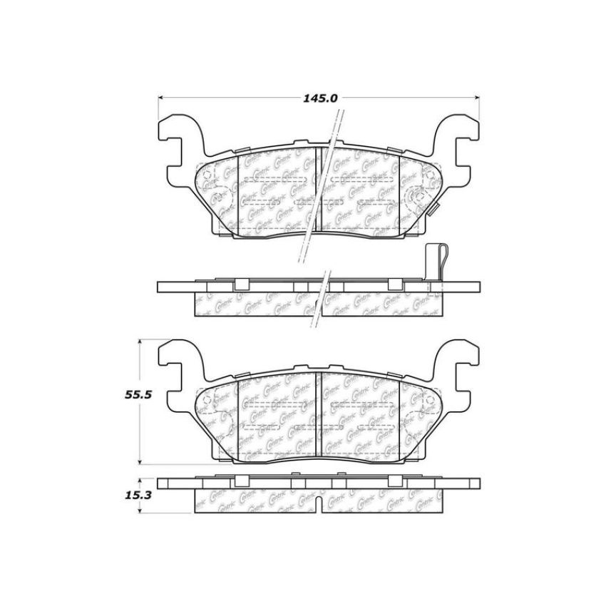 CENTRIC PARTS 301.11200 Centric Premium Ceramic Brake Pads with Shims and Hardware