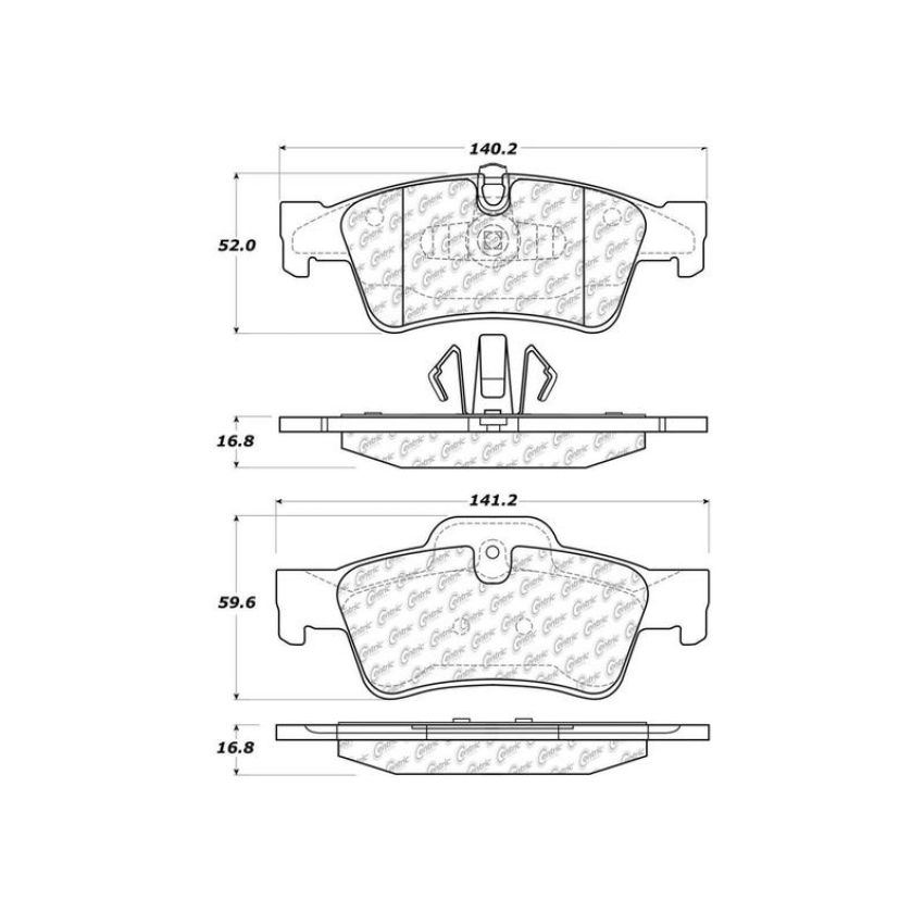 CENTRIC PARTS 301.11220 Centric Premium Ceramic Brake Pads with Shims and Hardware