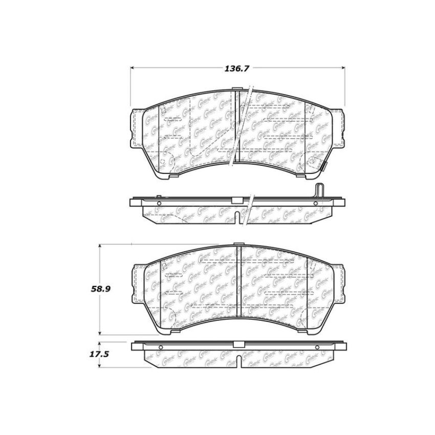 CENTRIC PARTS 301.11640 Centric Premium Ceramic Brake Pads with Shims and Hardware
