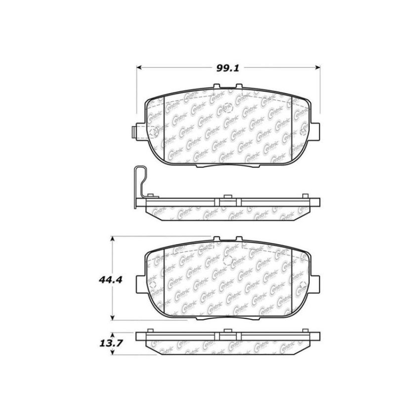 CENTRIC PARTS 301.11800 Centric Premium Ceramic Brake Pads with Shims and Hardware