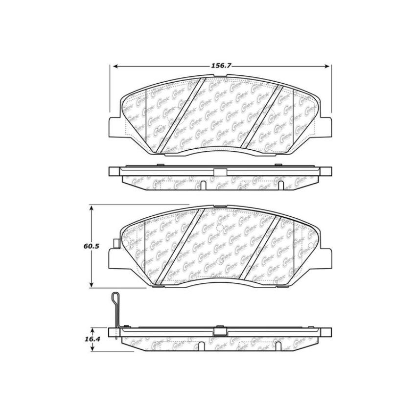 CENTRIC PARTS 301.12020 Centric Premium Ceramic Brake Pads with Shims and Hardware