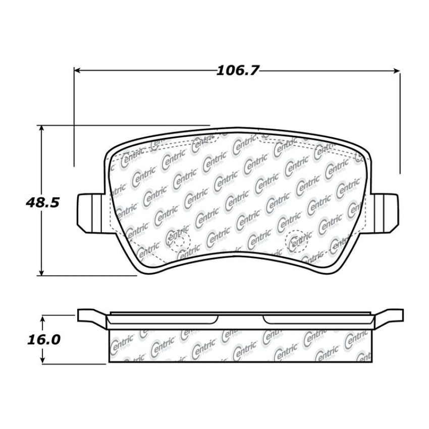CENTRIC PARTS 301.13071 Centric Premium Ceramic Brake Pads with Shims and Hardware