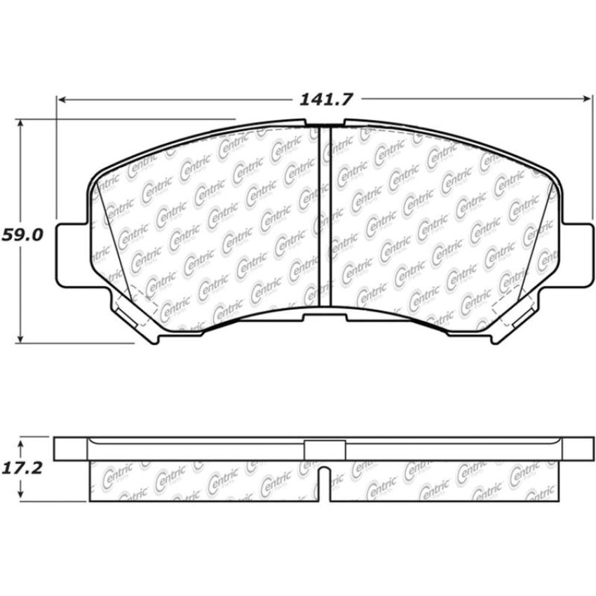 CENTRIC PARTS 301.13380 Centric Premium Ceramic Brake Pads with Shims and Hardware