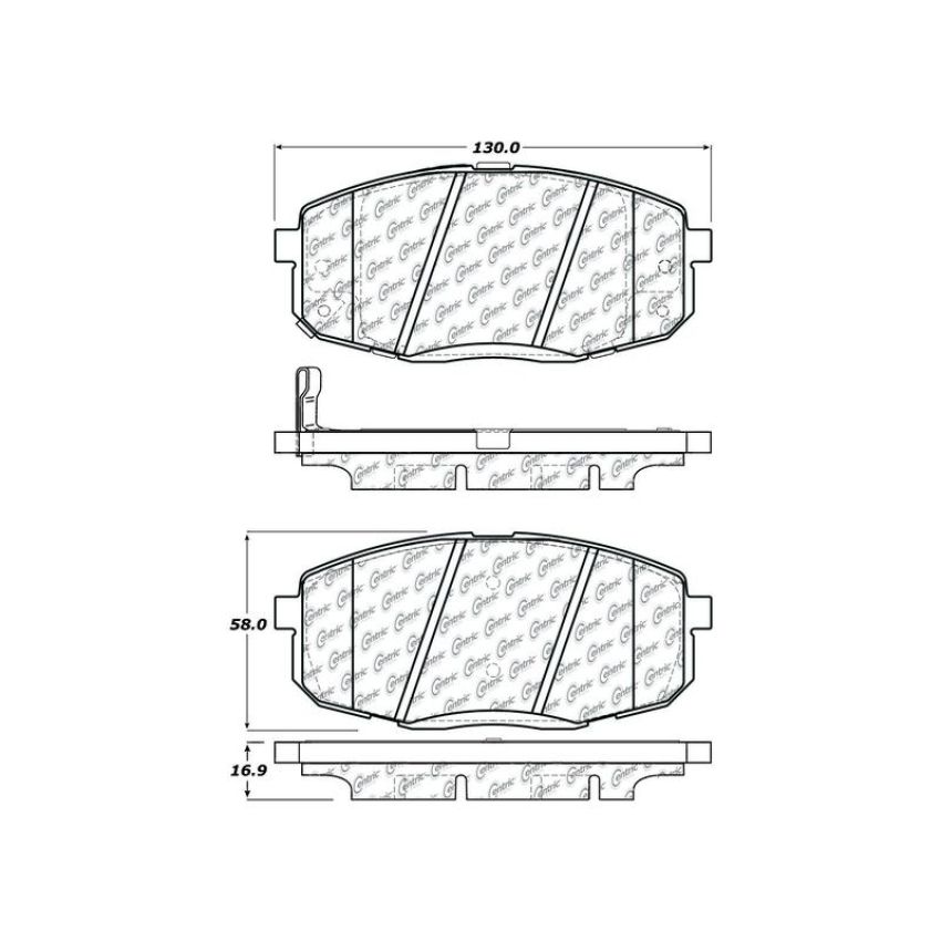 CENTRIC PARTS 301.13971 Centric Premium Ceramic Brake Pads with Shims and Hardware