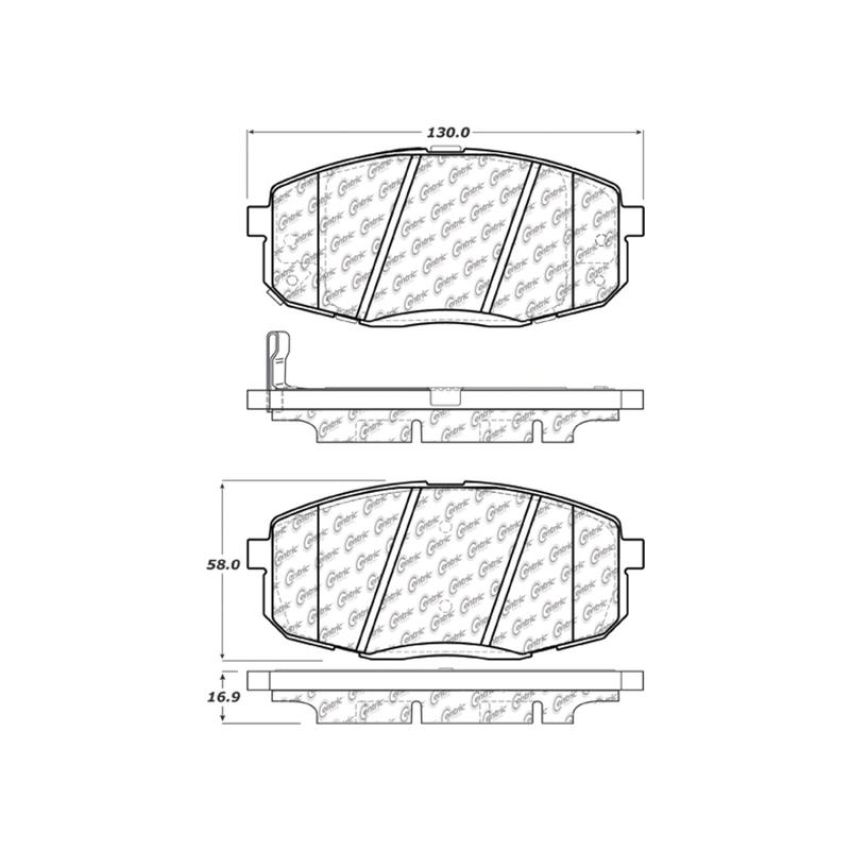 CENTRIC PARTS 301.13972 Centric Premium Ceramic Brake Pads with Shims and Hardware
