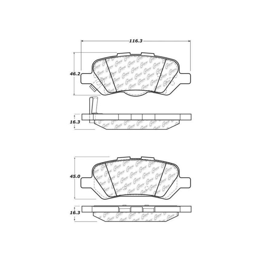 CENTRIC PARTS 301.14020 Centric Premium Ceramic Brake Pads with Shims and Hardware