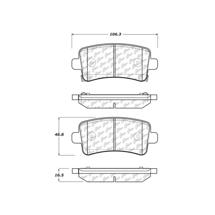 CENTRIC PARTS 301.14302 Centric Premium Ceramic Brake Pads with Shims and Hardware