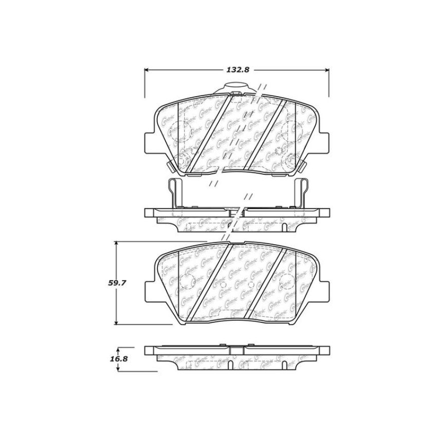 CENTRIC PARTS 301.14320 Centric Premium Ceramic Brake Pads with Shims and Hardware