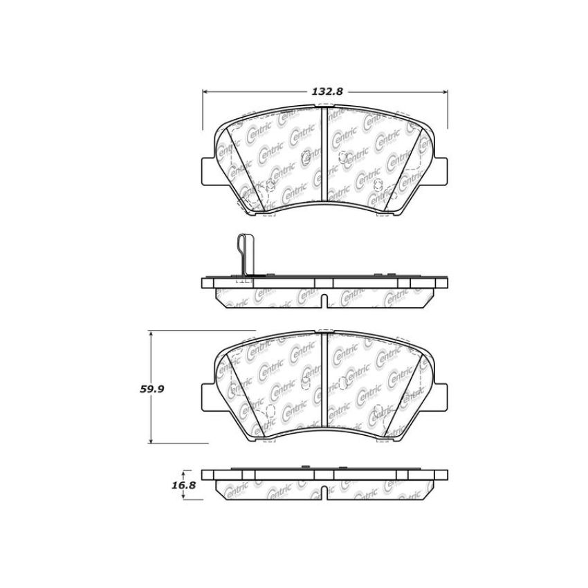 CENTRIC PARTS 301.15431 Centric Premium Ceramic Brake Pads with Shims and Hardware