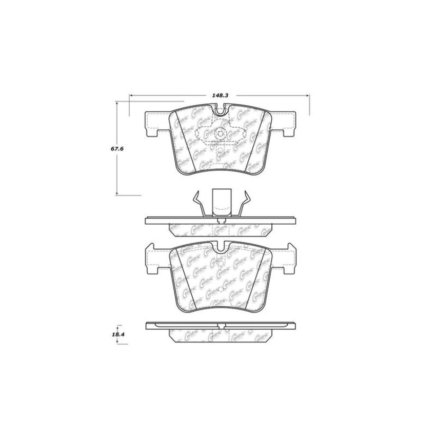CENTRIC PARTS 301.15610 Centric Premium Ceramic Brake Pads with Shims and Hardware