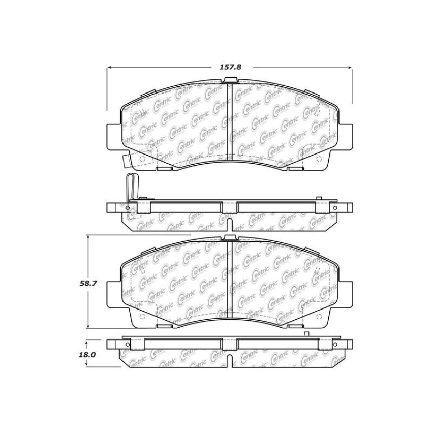 CENTRIC PARTS 301.15840 Centric Premium Ceramic Brake Pads with Shims and Hardware