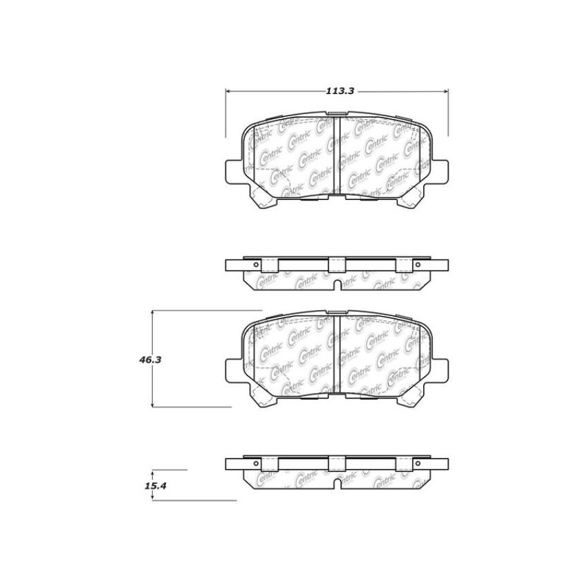 CENTRIC PARTS 301.15850 Centric Premium Ceramic Brake Pads with Shims and Hardware