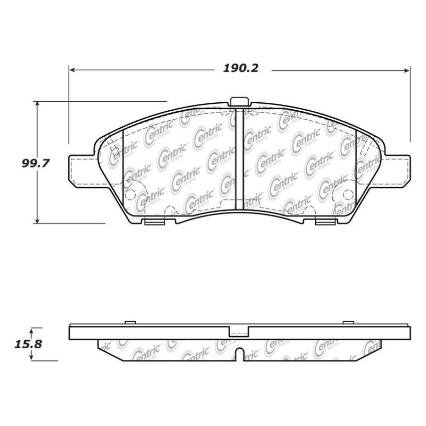 CENTRIC PARTS 301.15920 Centric Premium Ceramic Brake Pads with Shims and Hardware