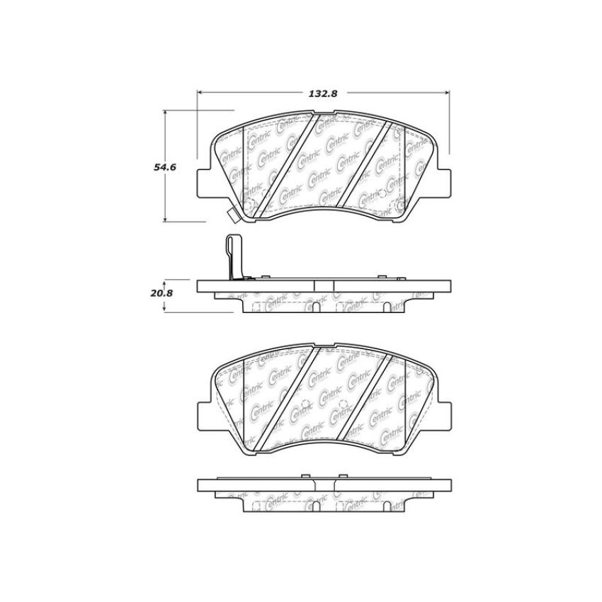 CENTRIC PARTS 301.15930 Centric Premium Ceramic Brake Pads with Shims and Hardware